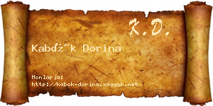 Kabók Dorina névjegykártya